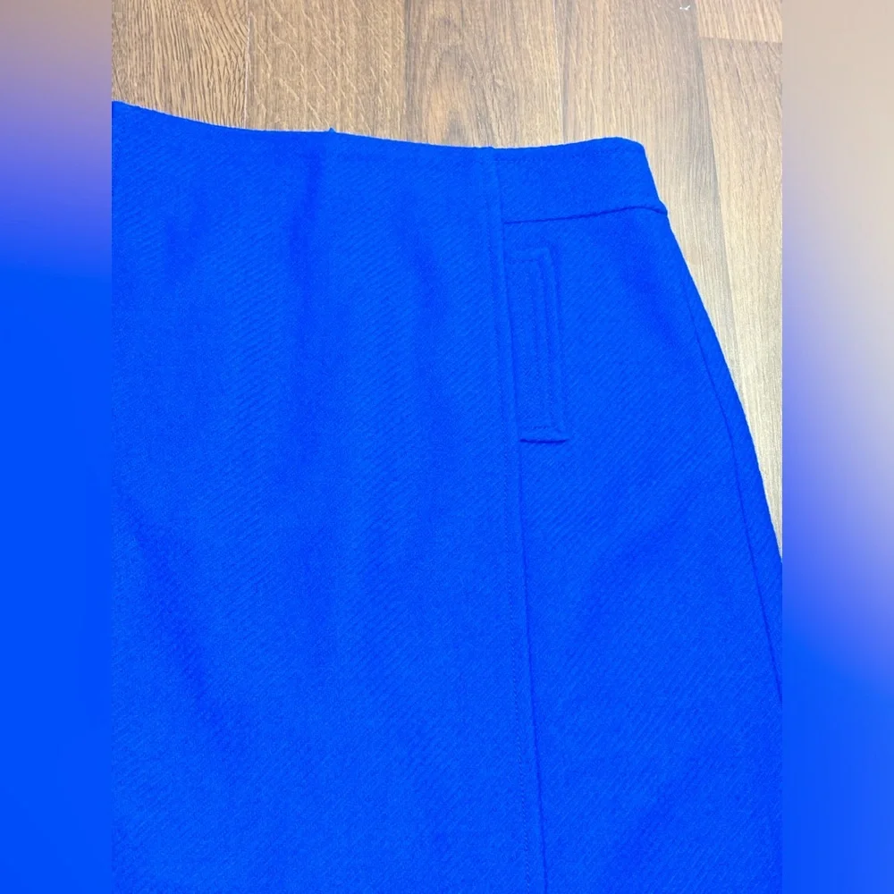 TALBOTS Women's Wool A-Line Skirt Royal Blue Professional Office Mini Academia 6